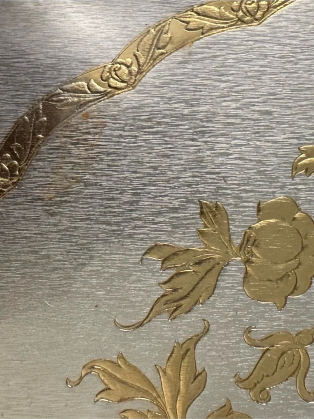 Ornate Gold Floral Oval vanity Tray - Home Accents